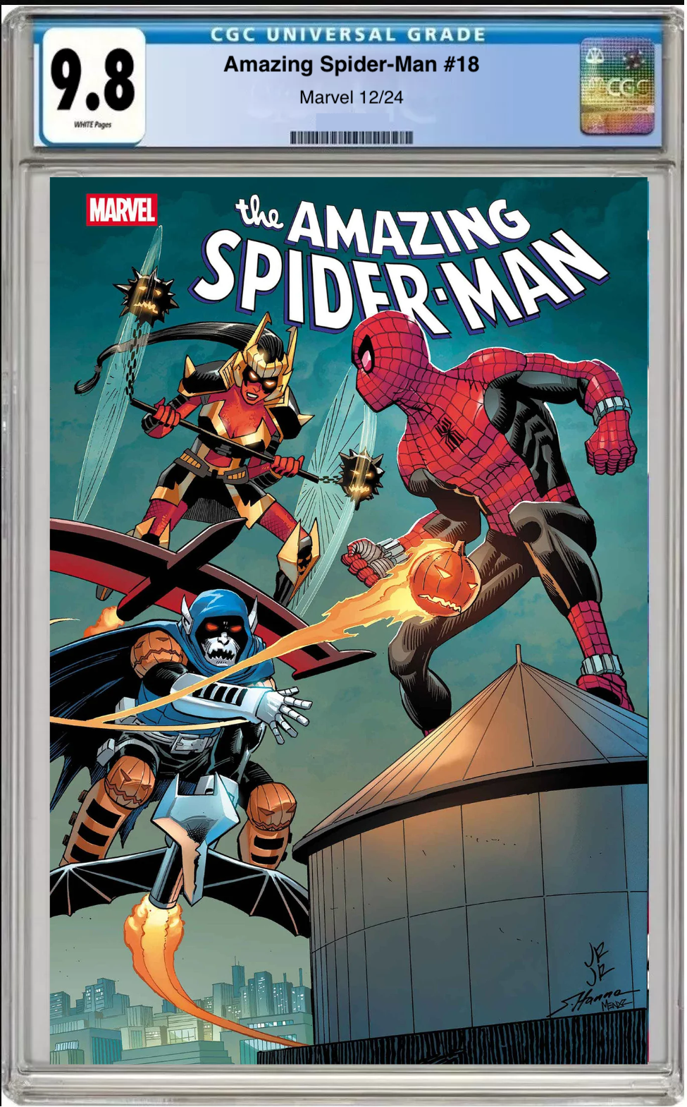 Comic book cover of Amazing Spider-Man #18 Main Cover with CGC grading label.