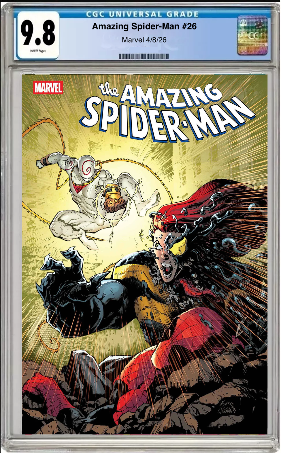 Comic book cover of Amazing Spider-Man #26 Main Cover with CGC grading label.