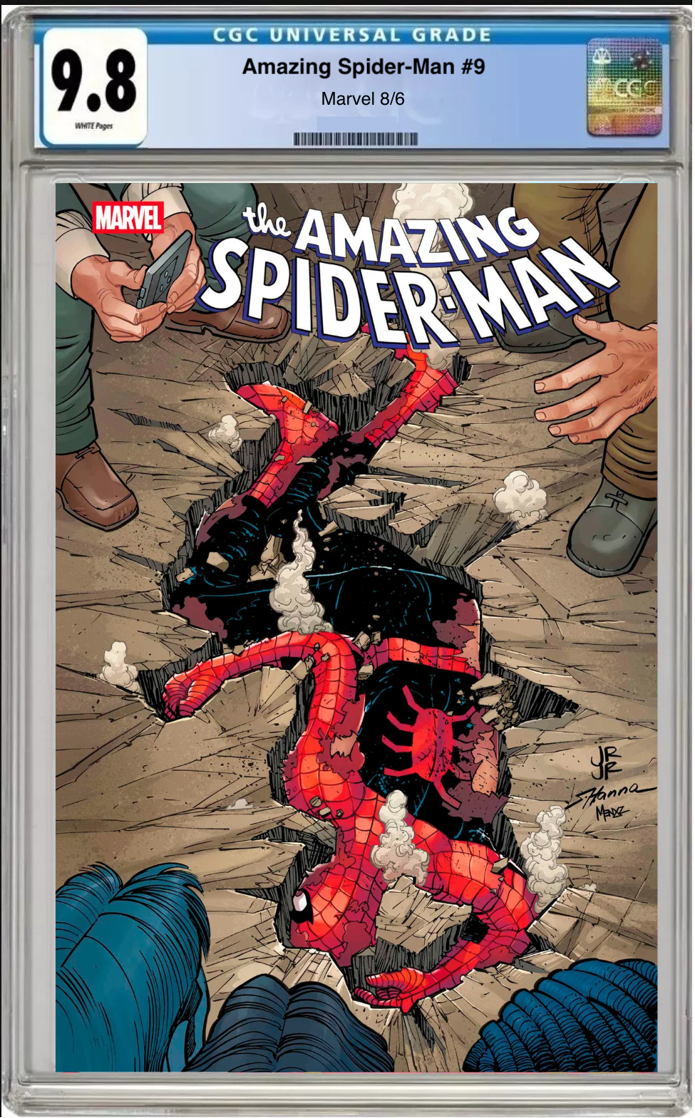 Comic book cover of Amazing Spider-Man #9 Main Cover with CGC grading label

