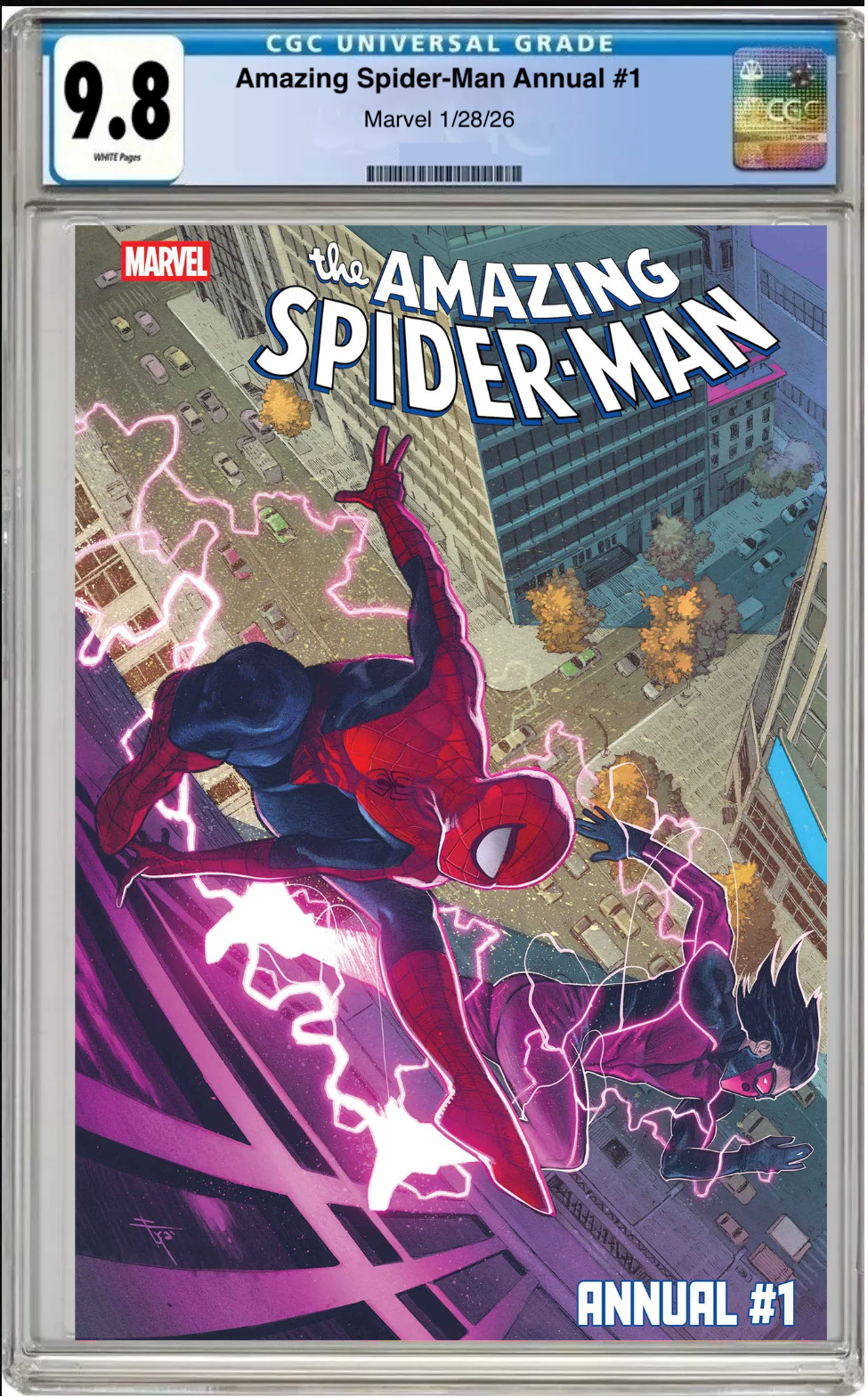 Comic book cover of Amazing Spider-Man Annual #1 Main Cover with CGC grading label.
