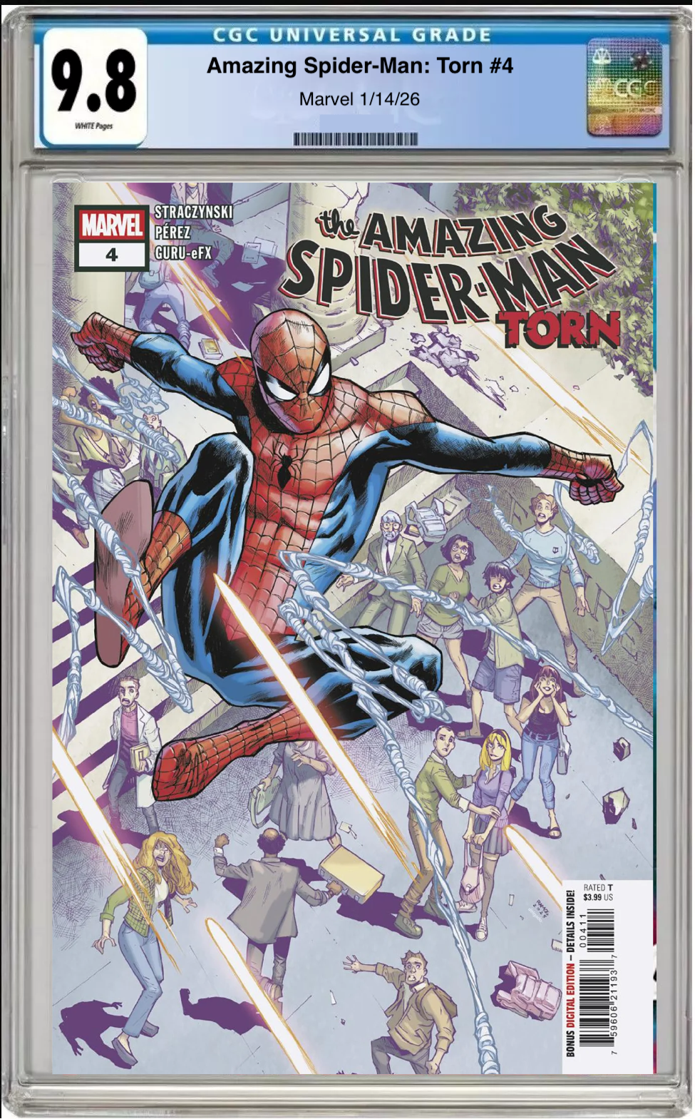 Comic book cover of Amazing Spider-Man Torn #4 Main Cover with CGC grading label.