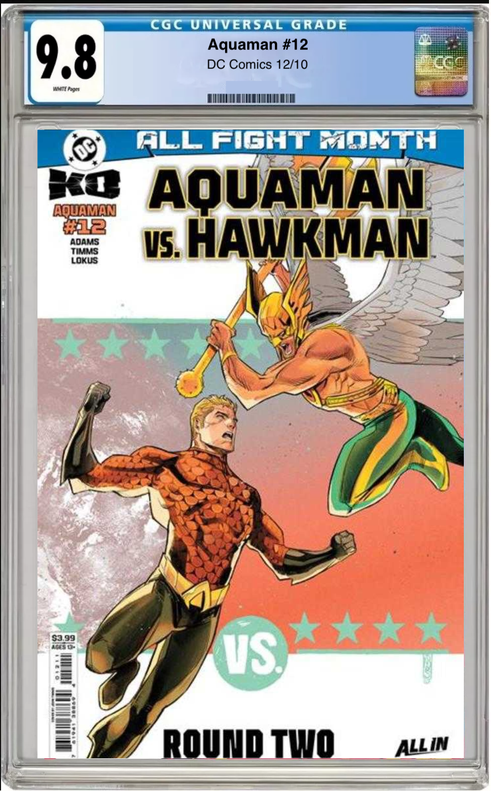 Comic book cover of Aquaman #12 Cover A with CGC grading label.