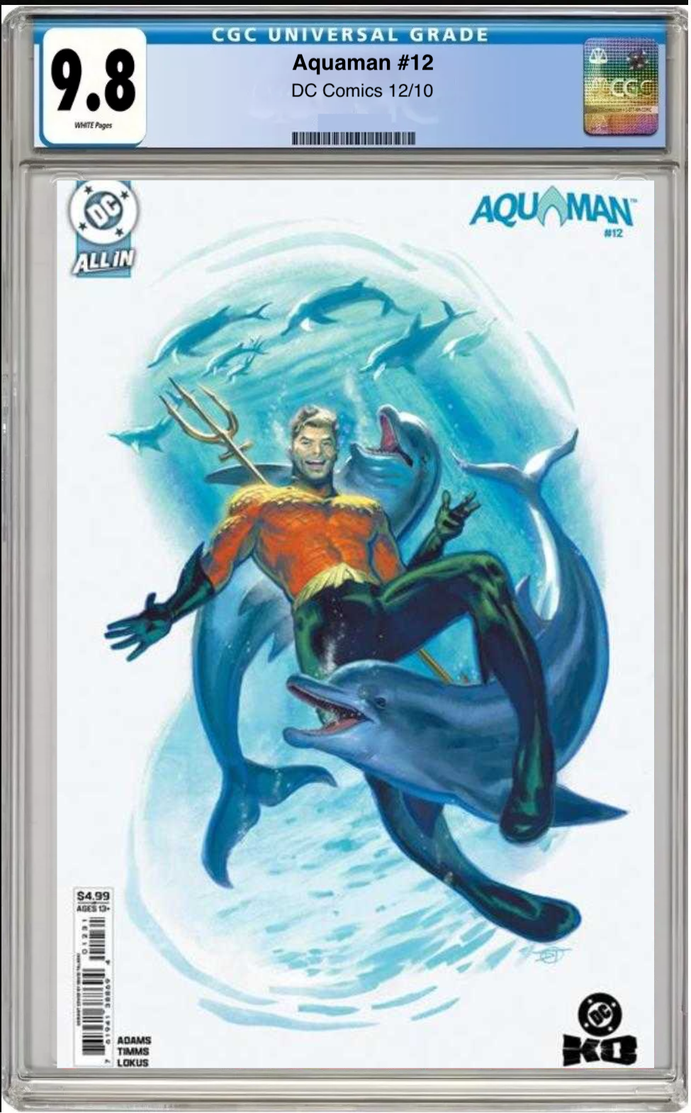 Comic book cover of Aquaman #12 Cover C with CGC grading label.