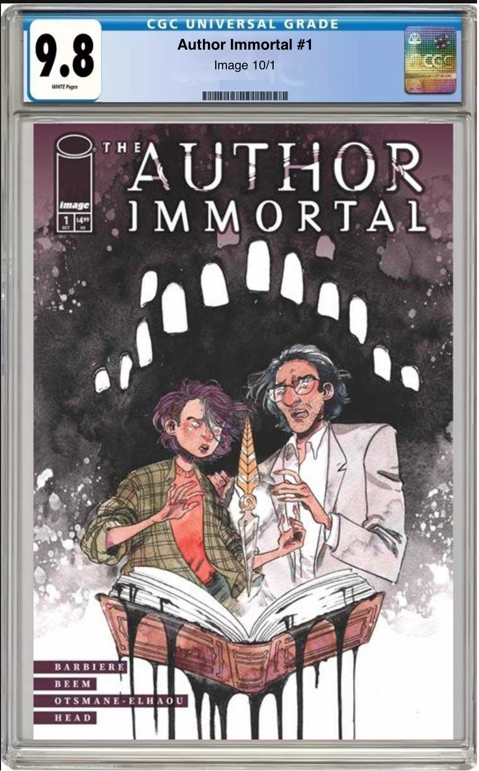 Comic book cover of Author Immortal #1 Cover A with CGC grading label