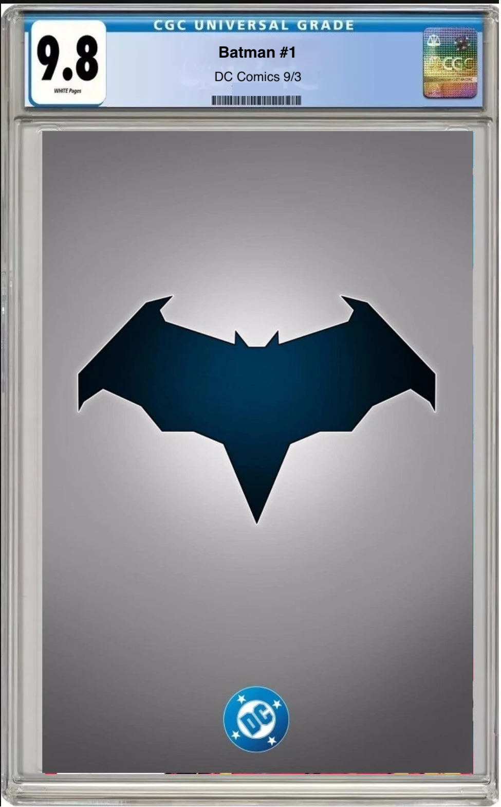 Batman #1 Cover H Bat Symbol Variant comic book with CGC 9.8 grading label
