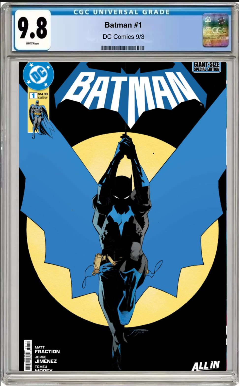 Batman #1 Special Giant-Sized Special Edition Foil Variant comic book with CGC 9.8 grading label