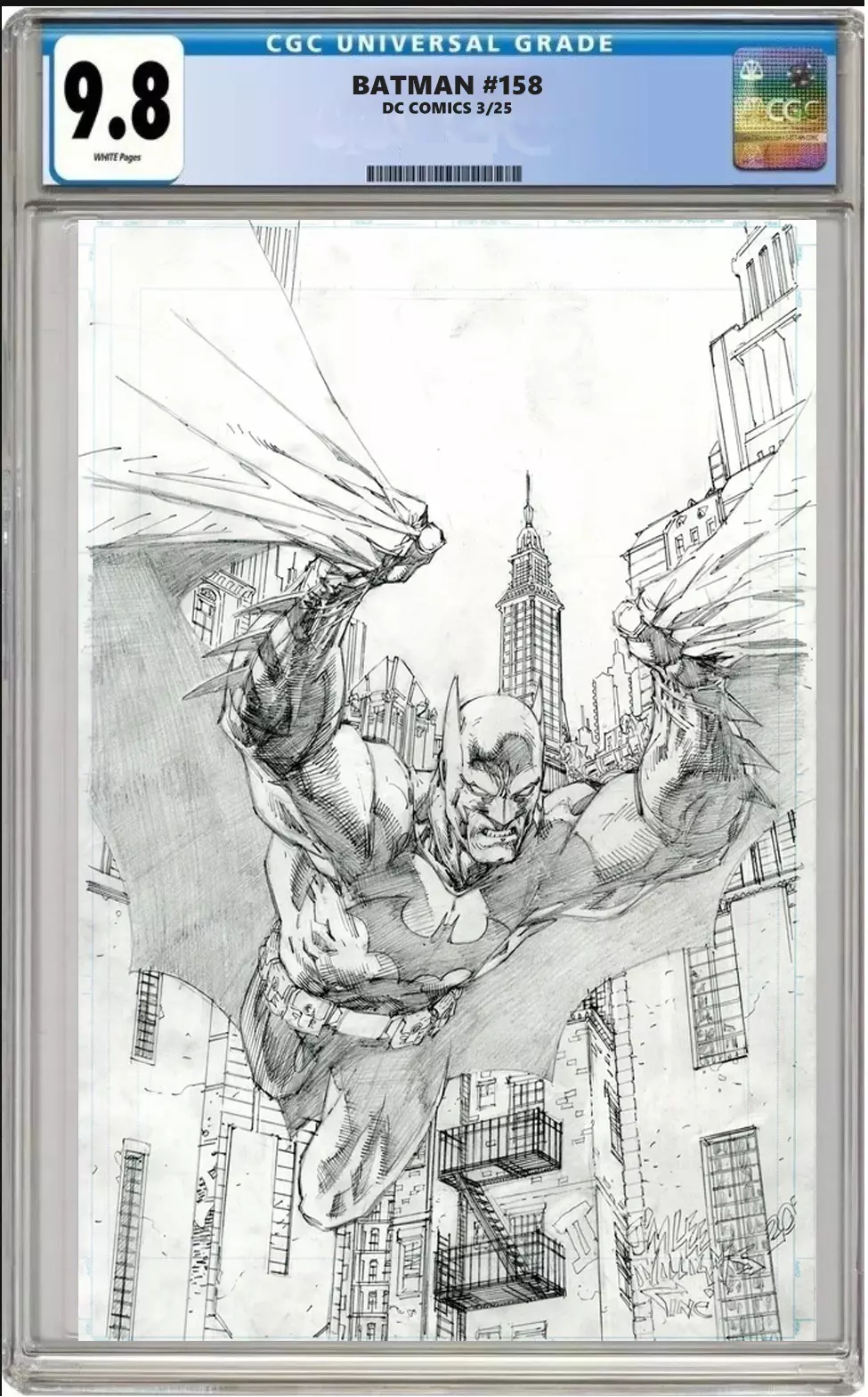 Batman #158 – CGC Graded 9.8 – 1:250 Ratio Jim Lee Pencil Sketch Cover