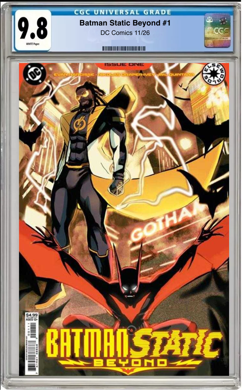 Comic book cover of Batman / Static / Beyond #1 Cover A with CGC grading label.