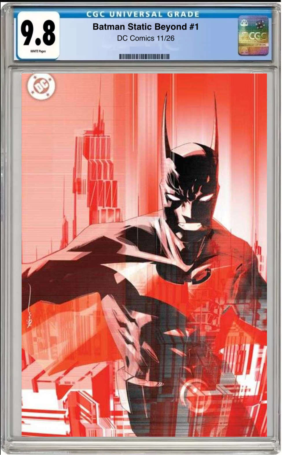 Comic book cover of Batman / Static / Beyond #1 Cover D Foil with CGC grading label.