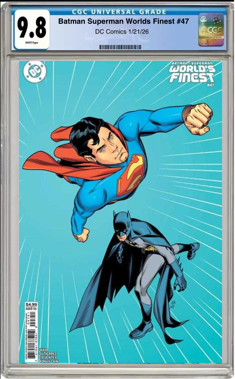 Comic book cover of Batman / Superman: World’s Finest #47 Cover D with CGC grading label.