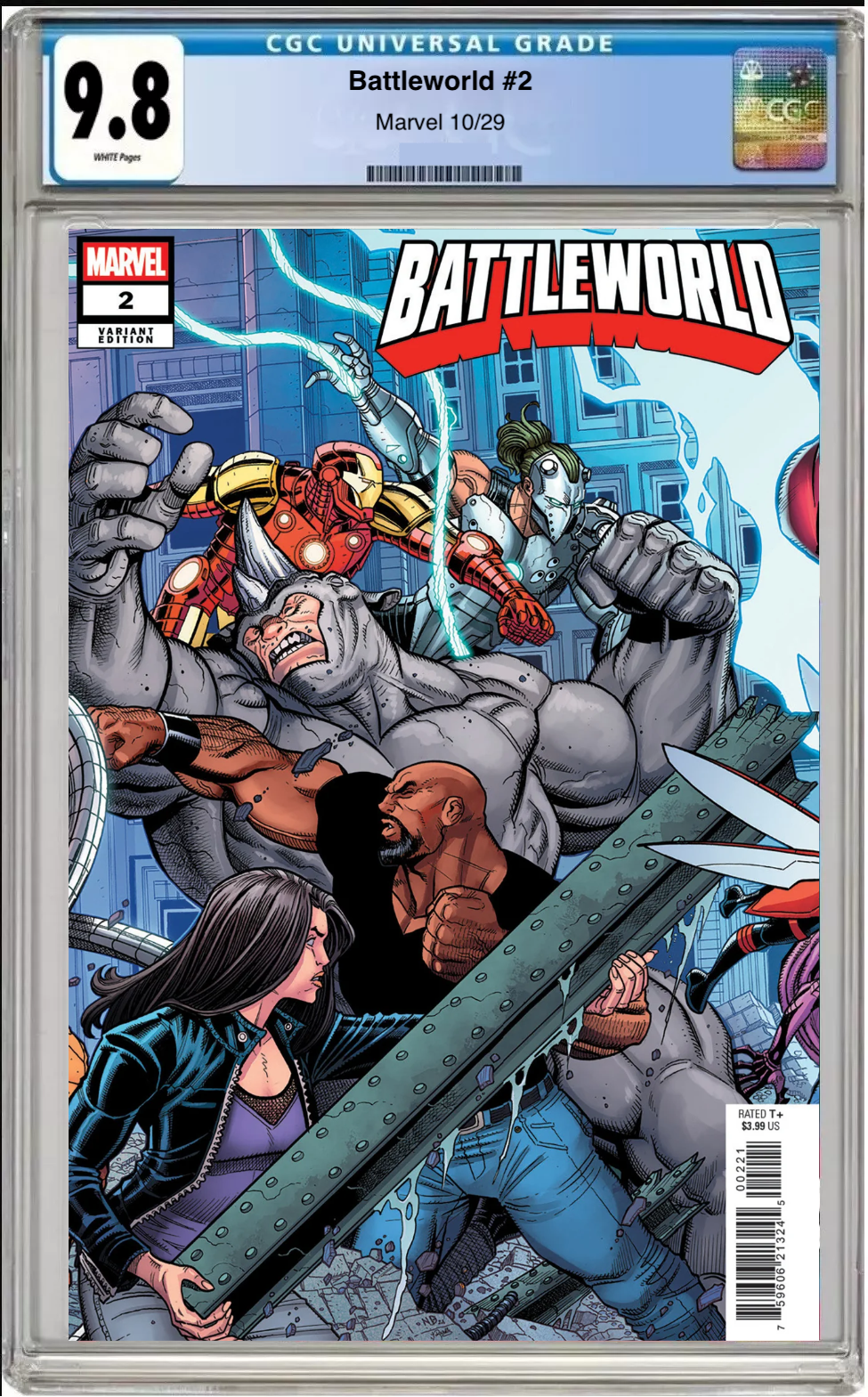 Comic book cover of Battleword #2 Nick Bradshaw Connecting Cover with CGC 9.8 grading label.