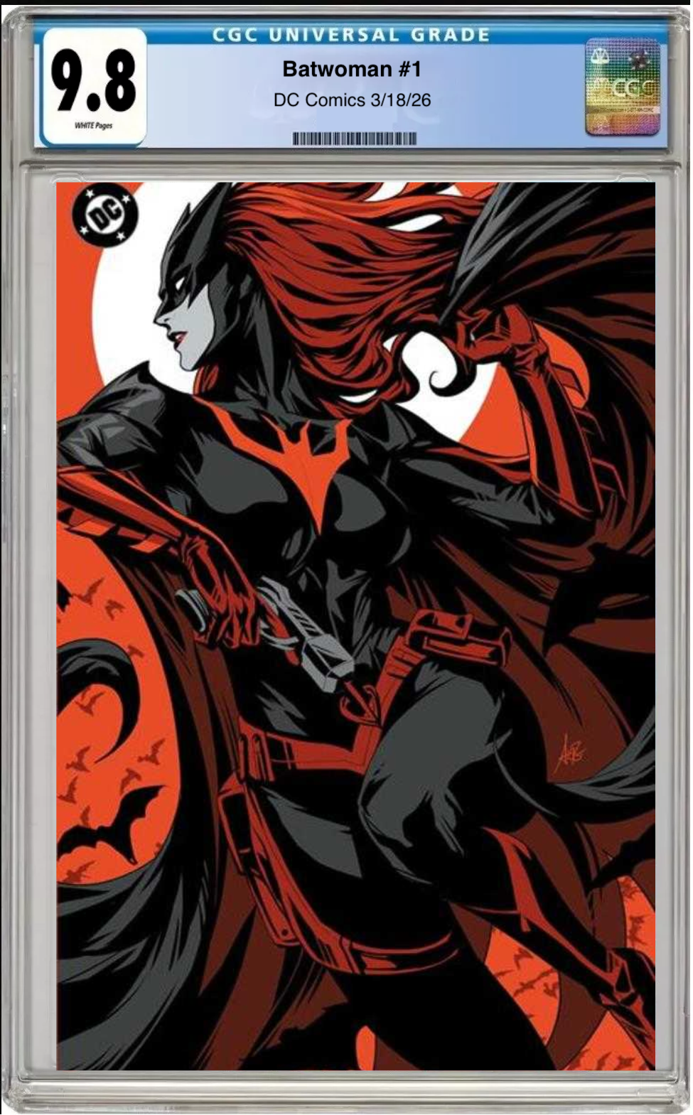 Comic book cover of Batwoman #1 Cover E Foil with CGC grading label.