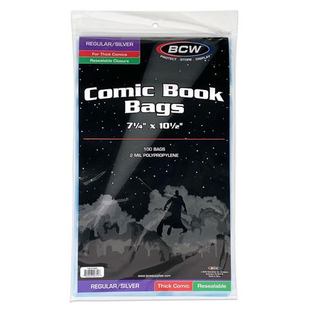 Resealable Silver Regular Comic Bags Thick (Pack of 100)