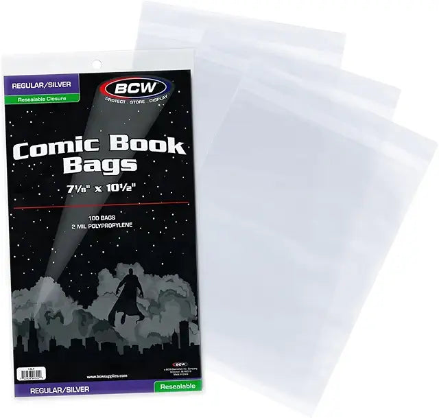 BCW Resealable Silver Regular Comic Bags (Pack of 100)