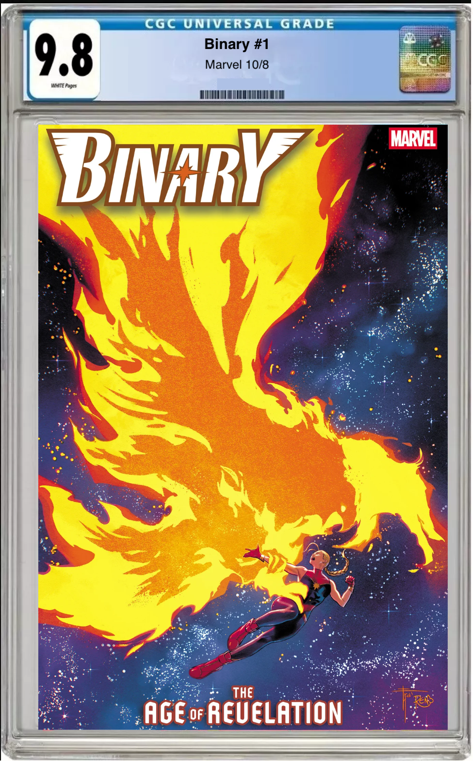 Comic book cover of Binary #1 Francesco Mobili Revelation Cover with CGC grading label