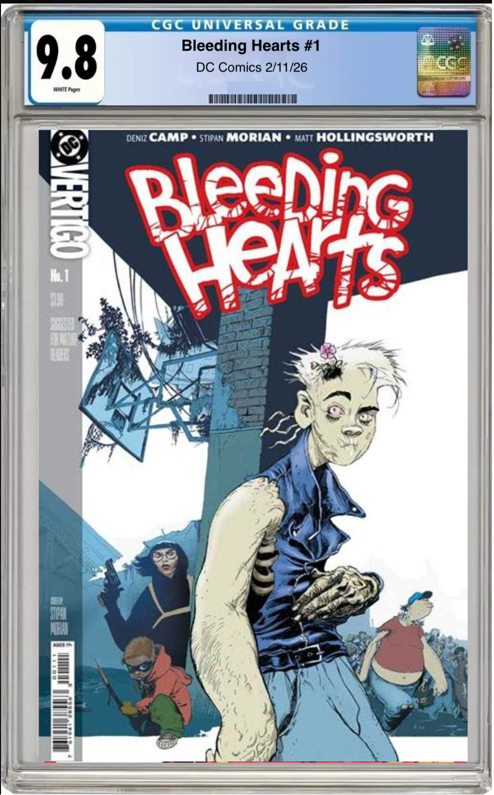 Comic book cover of Bleeding Hearts #1 Cover A with CGC grading label.