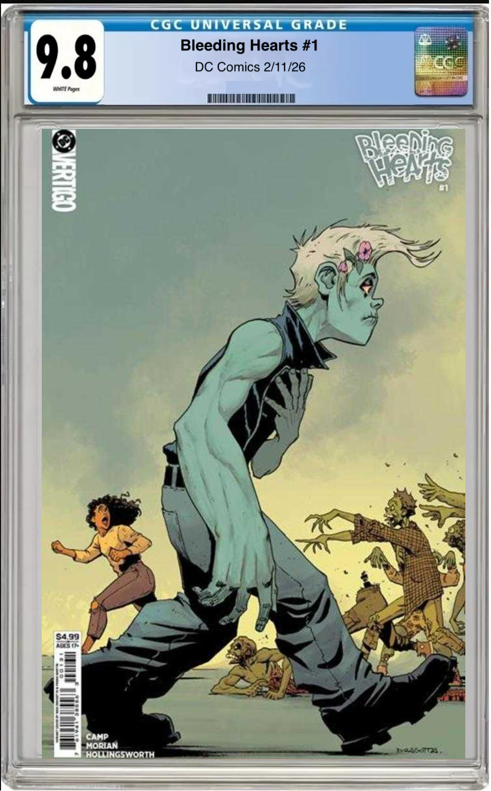 Comic book cover of Bleeding Hearts #1 Cover C with CGC grading label.
