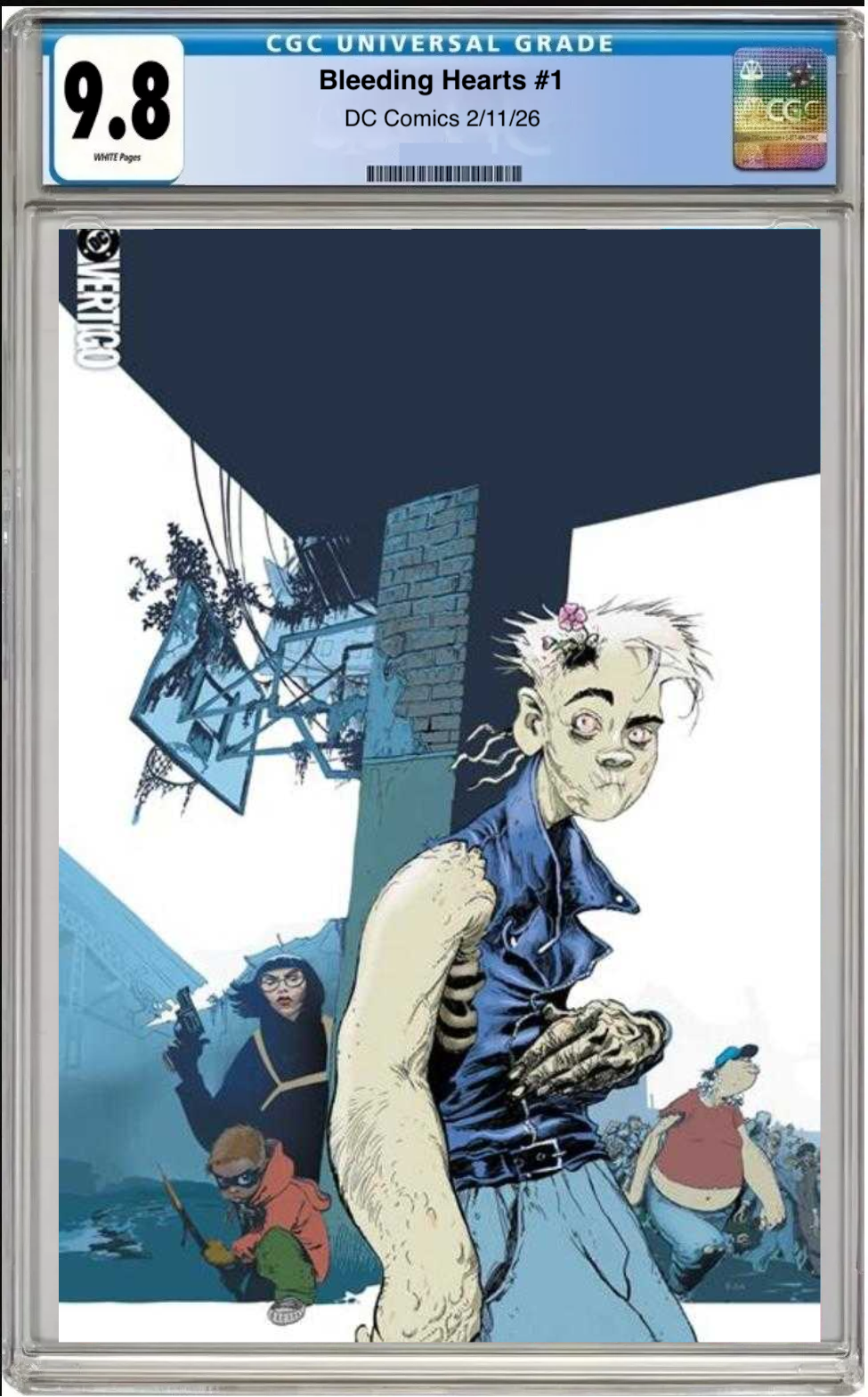 Comic book cover of Bleeding Hearts #1 Cover F Foil with CGC grading label.