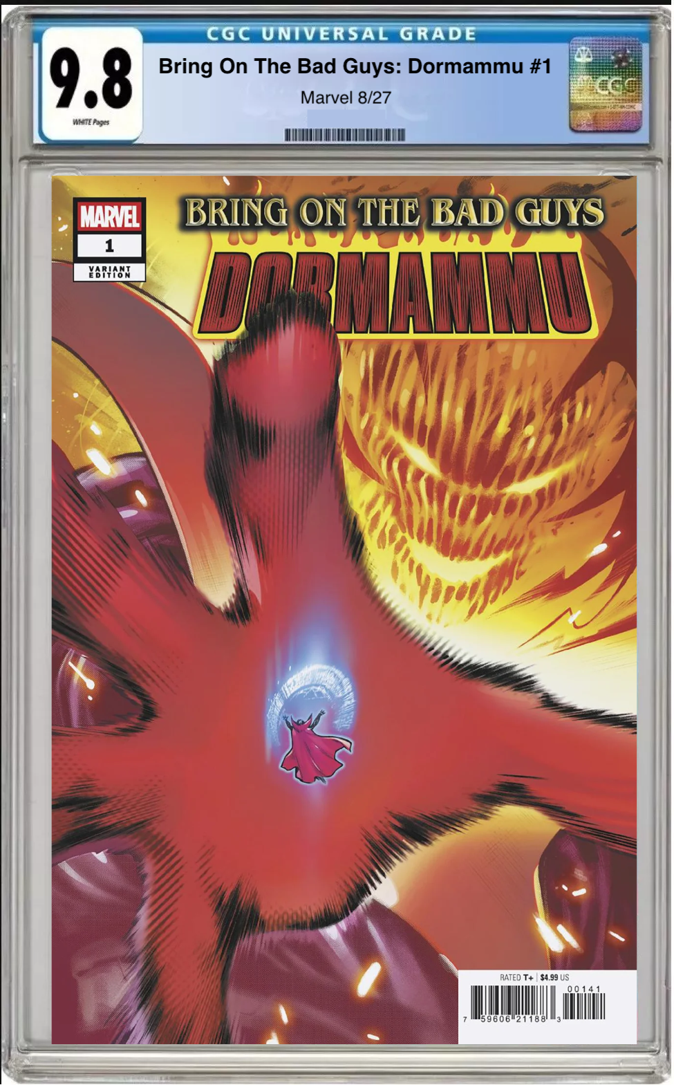 Comic book cover of Bring On The Bad Guys: Dormammu #1 Javier Pina Cover with CGC grading label.