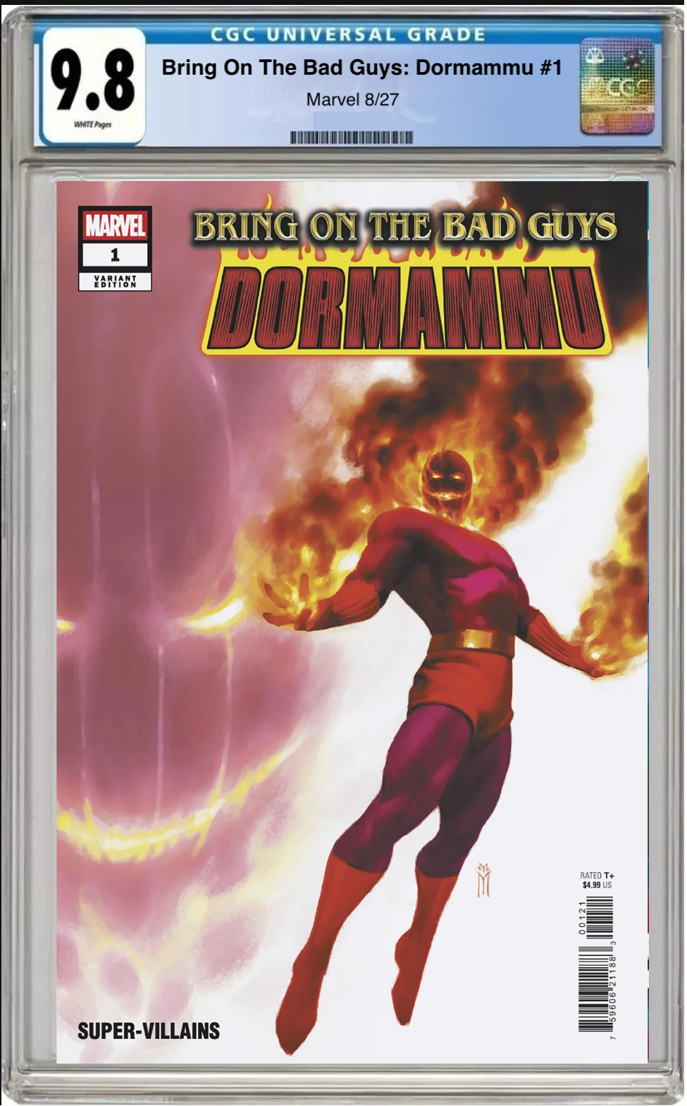 Comic book cover of Bring On The Bad Guys: Dormammu #1 Miguel Mercado Variant with CGC grading label.