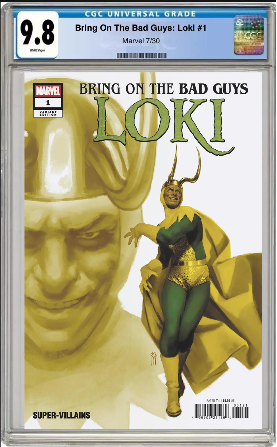 Bring On the Bad Guys: Loki #1 Miguel Mercado Cover comic book with CGC 9.8 grading label