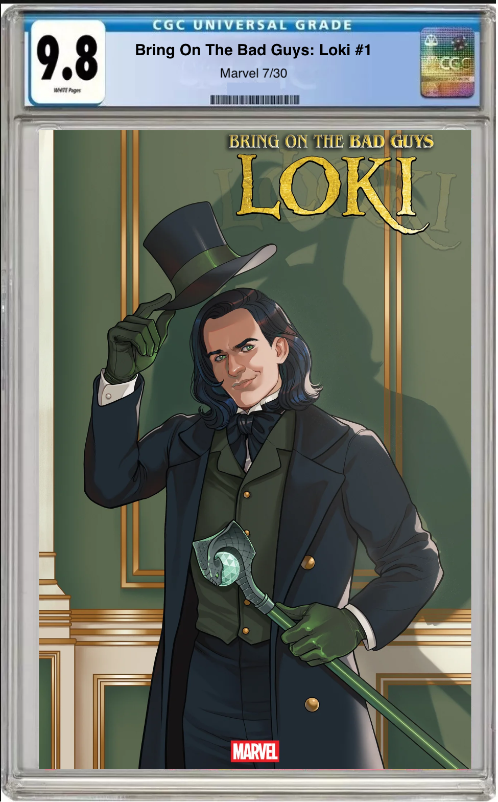Bring On the Bad Guys: Loki #1 Romy Jones Cover comic book with CGC 9.8 grading label