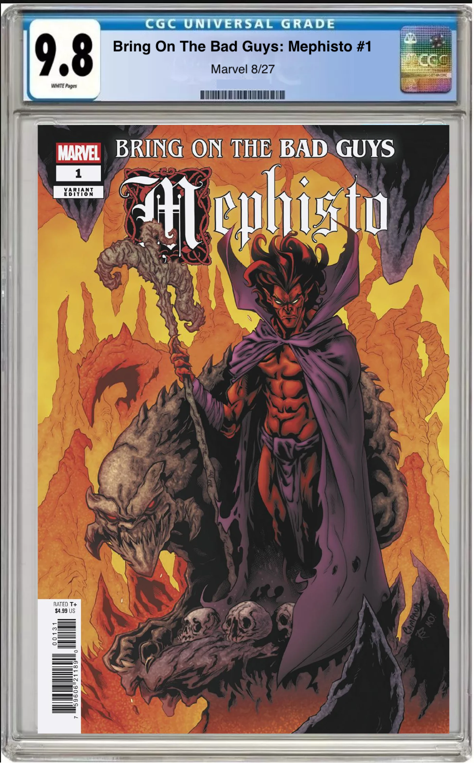 Comic book cover of Bring on the Bad Guys: Mephisto #1 Chris Campana Variant with CGC 9.8 grading label.