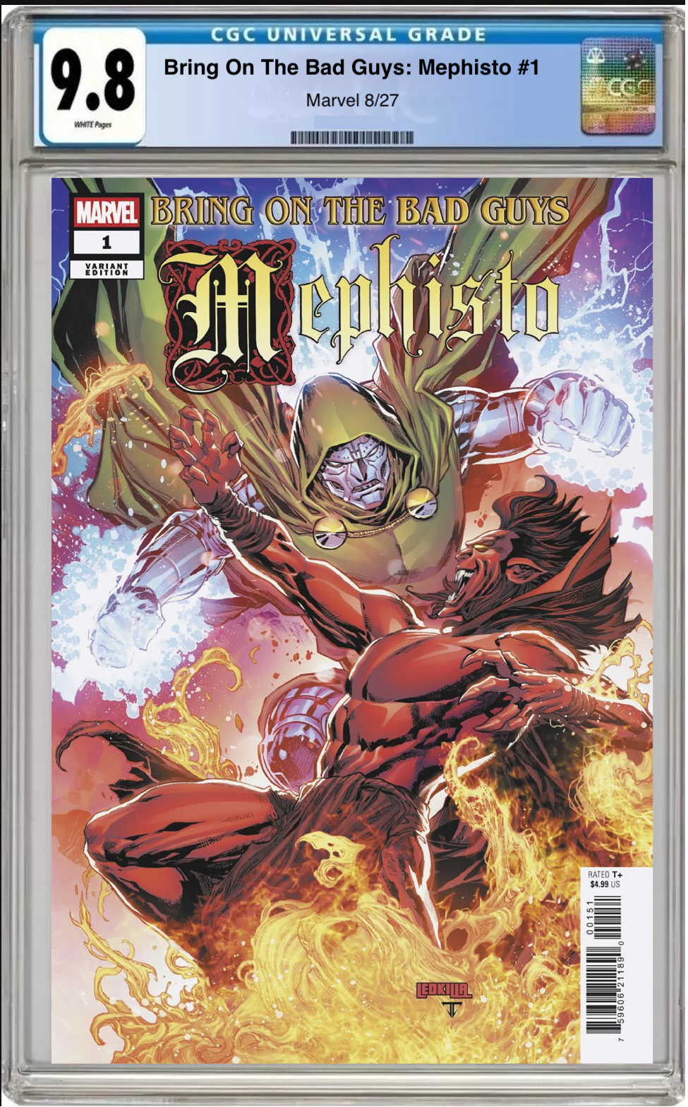 Comic book cover of Bring on the Bad Guys: Mephisto #1 Ken Lashley Variant with CGC 9.8 grading label.