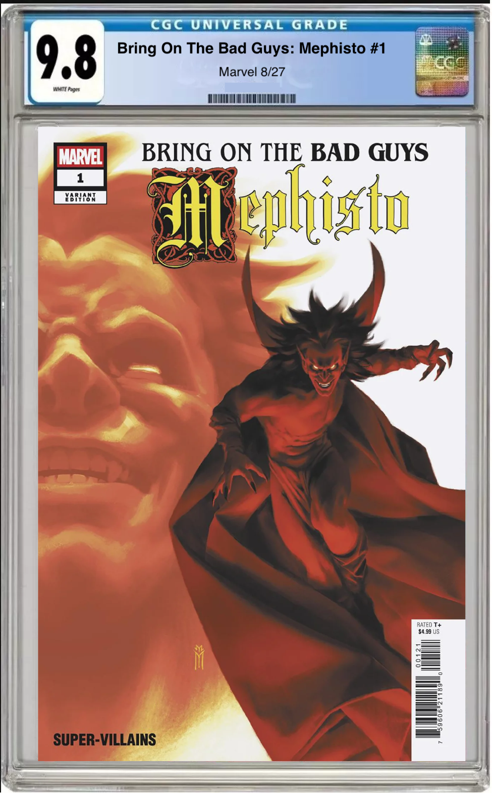 Comic book cover of Bring on the Bad Guys: Mephisto #1 Miguel Mercado Cover with CGC 9.8 grading label.
