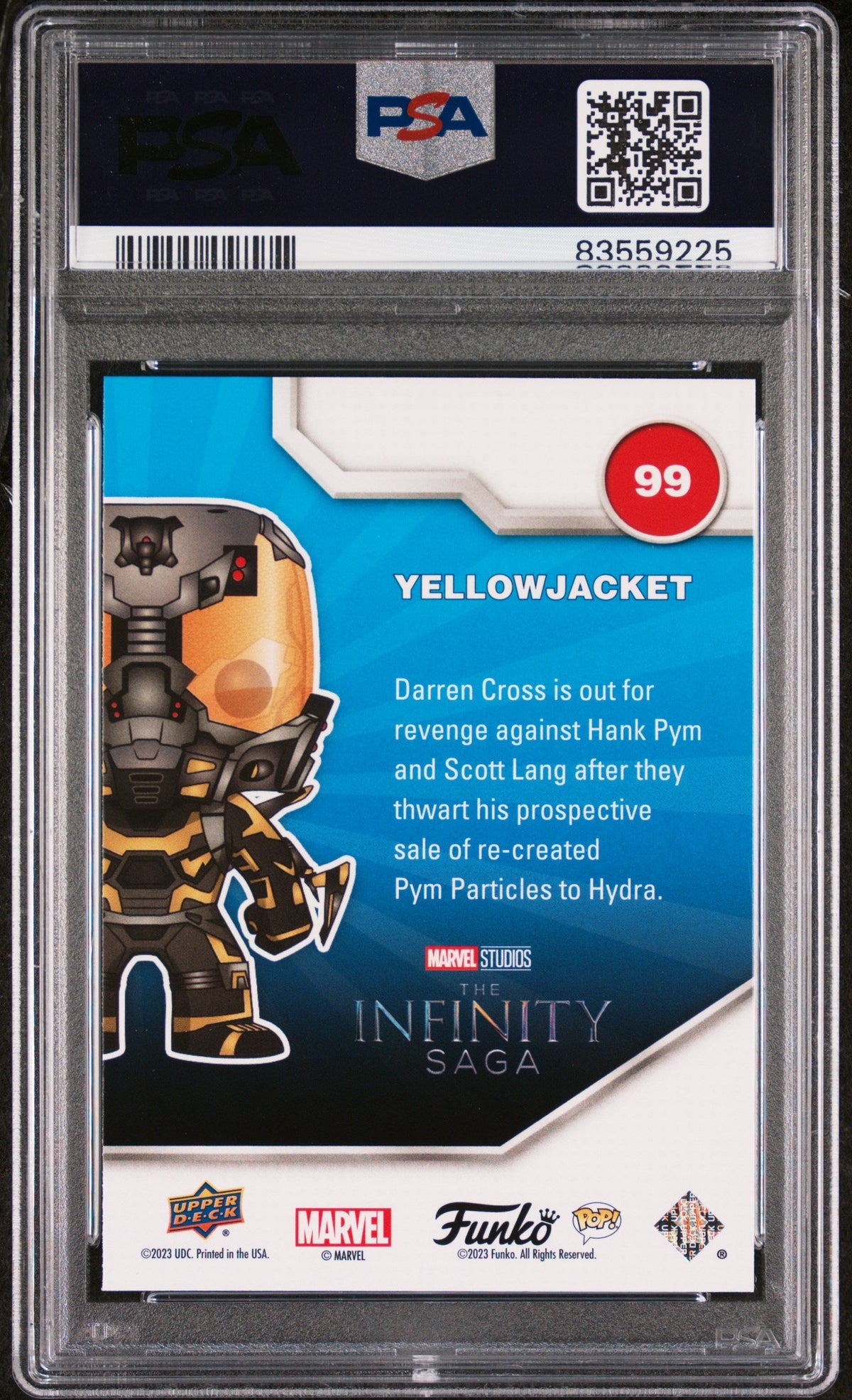 2023 UPPER DECK FUNKO POP MARVEL  YELLOWJACKET PLATINUM #99  PSA 10