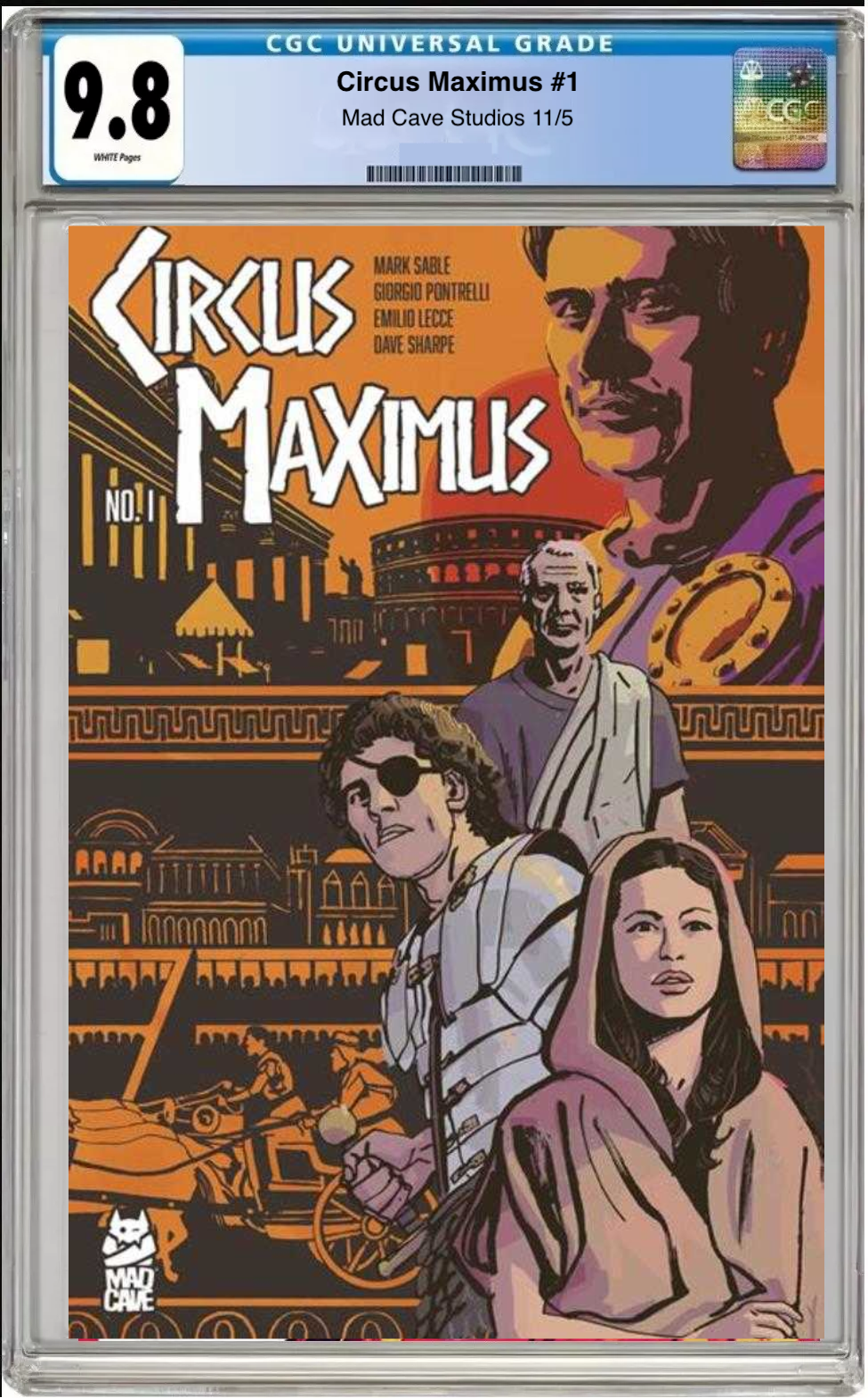 Comic book cover of Circus Maximus #1 Main Cover with CGC 9.8 grading label.