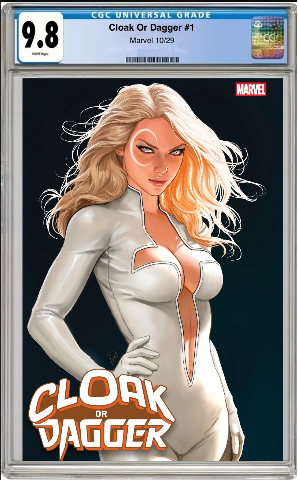 Comic book cover of Cloak or Dagger #1 Ivan Talavera Cover with CGC 9.8 grading label.