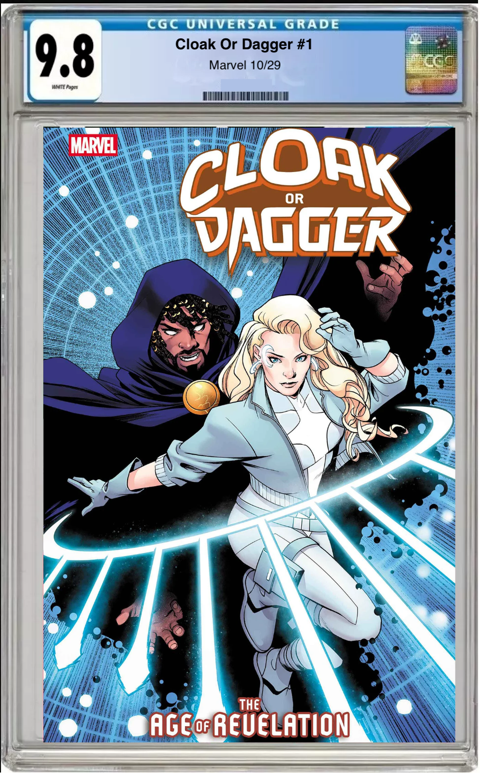 Comic book cover of Cloak or Dagger #1 Main Cover with CGC 9.8 grading label.
