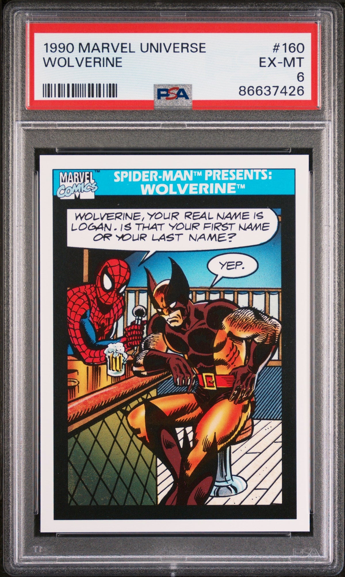 1990 MARVEL UNIVERSE WOLVERINE  #160 - PSA 6