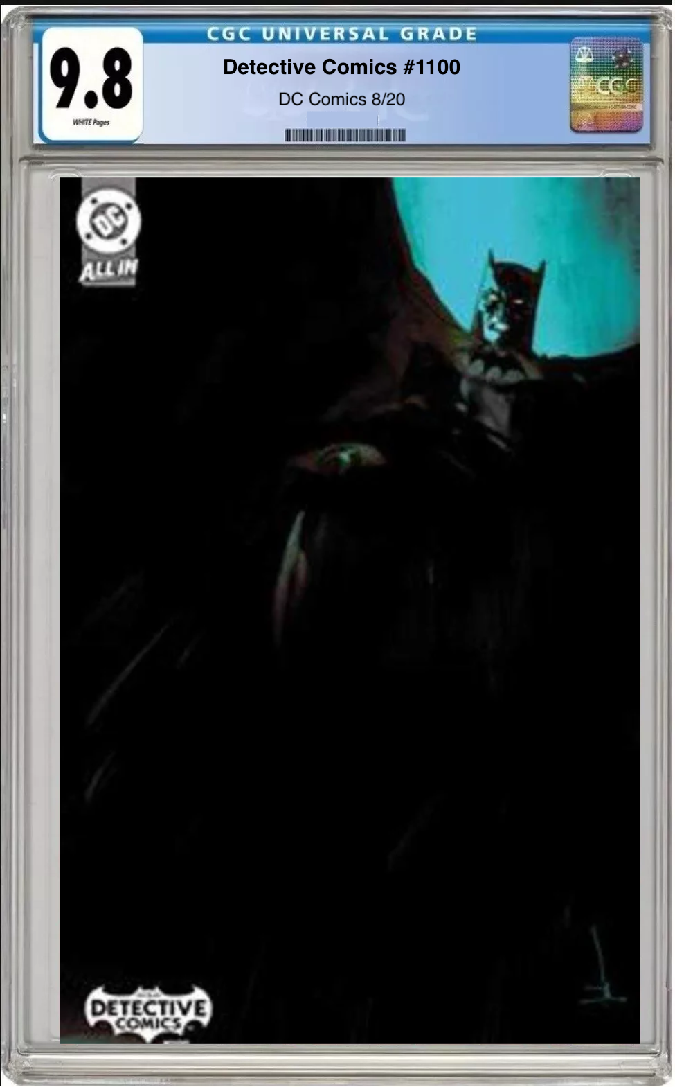 Comic book cover of Comics #1100 Jock Wraparound Card Stock Cover with CGC grading label.