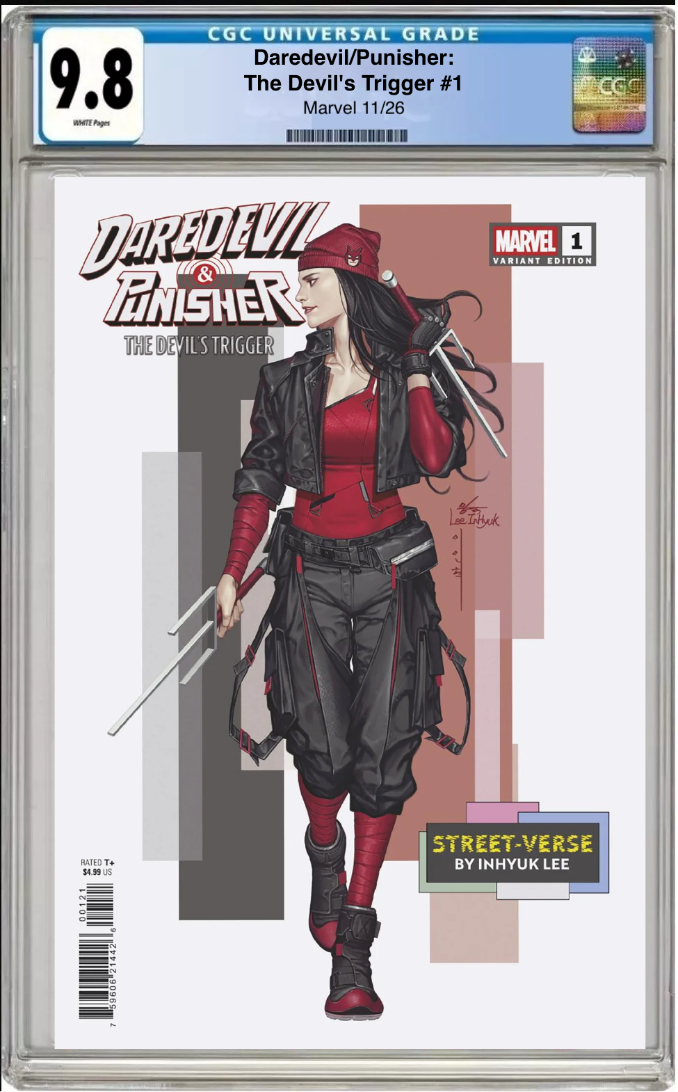 Comic book cover of Daredevil/Punisher: The Devil’s Trigger #1 InHyuk Lee Street Verse Cover with CGC grading label.