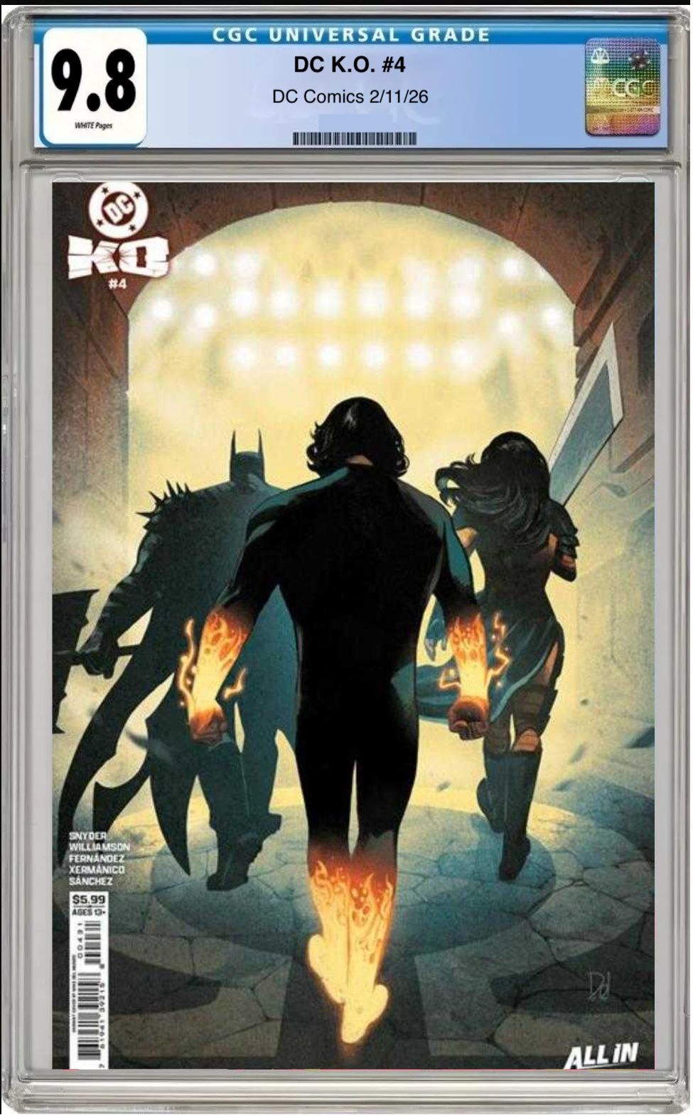 Comic book cover of DC K.O. #4 Cover C with CGC grading label.
