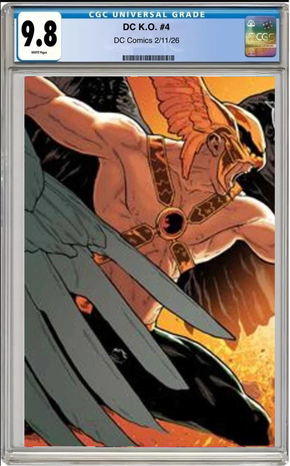 Comic book cover of DC K.O. #4 Cover E Wraparound back with CGC grading label.