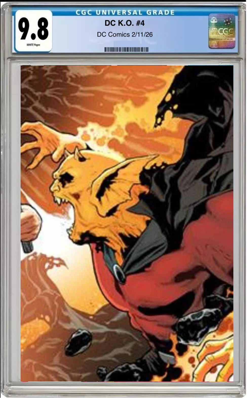 Comic book cover of DC K.O. #4 Cover E Wraparound Front with CGC grading label.