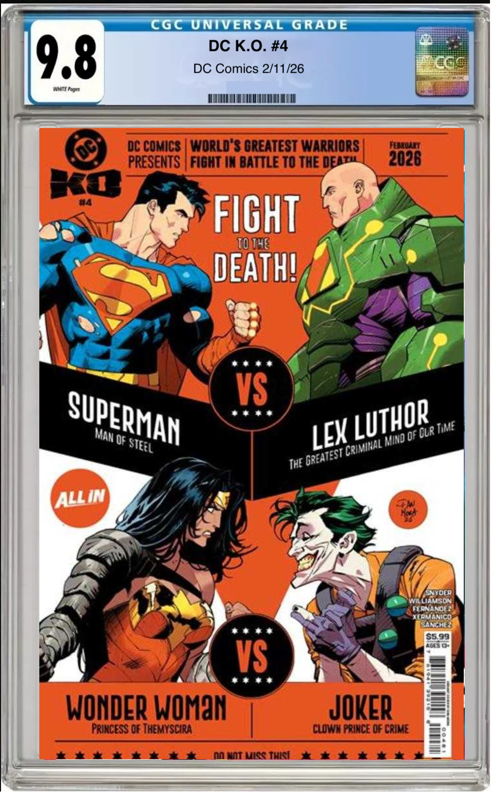 Comic book cover of DC K.O. #4 Cover G with CGC grading label.