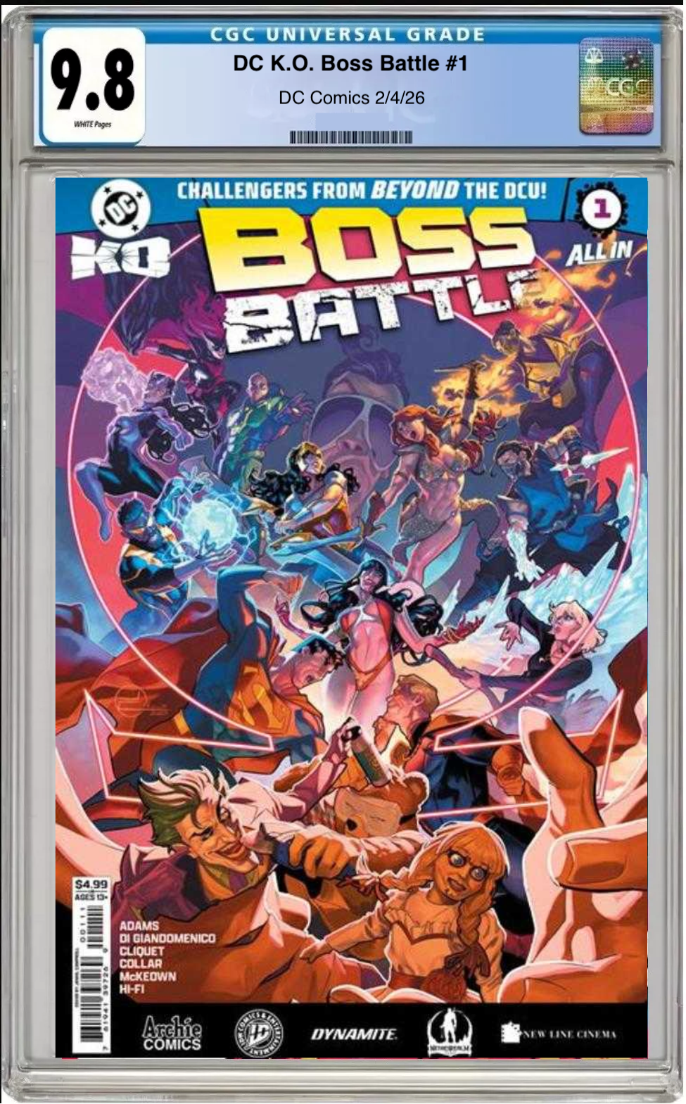 Comic book cover of DC K.O.: Boss Battle #1 Cover A with CGC grading label
