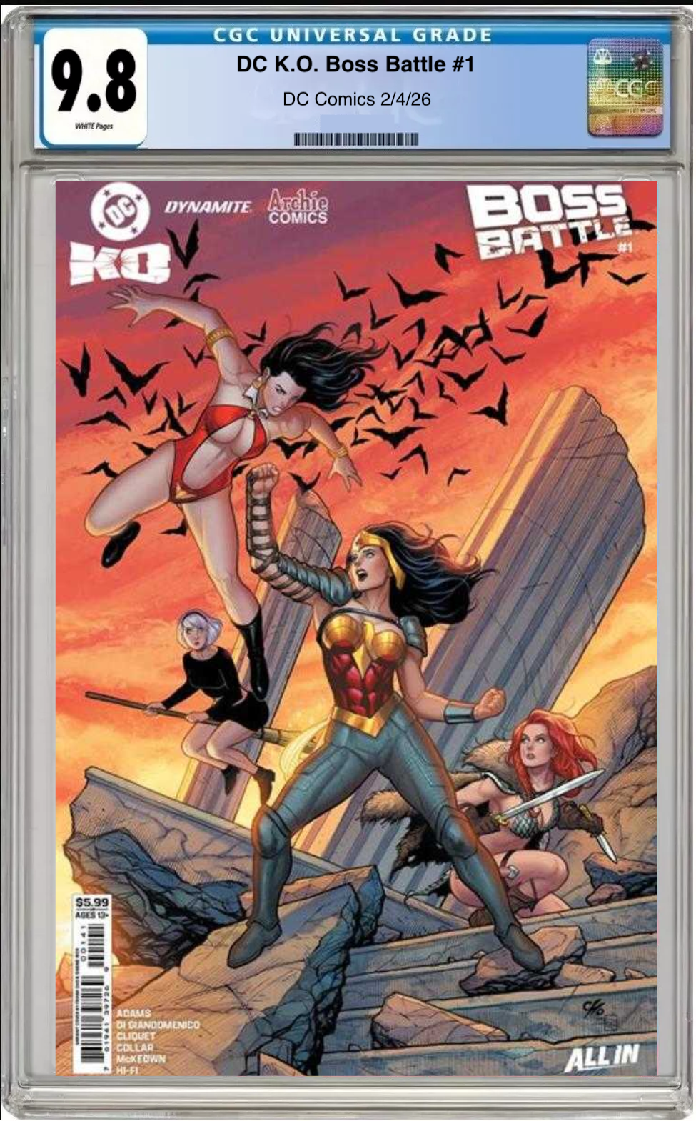 Comic book cover of DC K.O.: Boss Battle #1 Cover D with CGC grading label