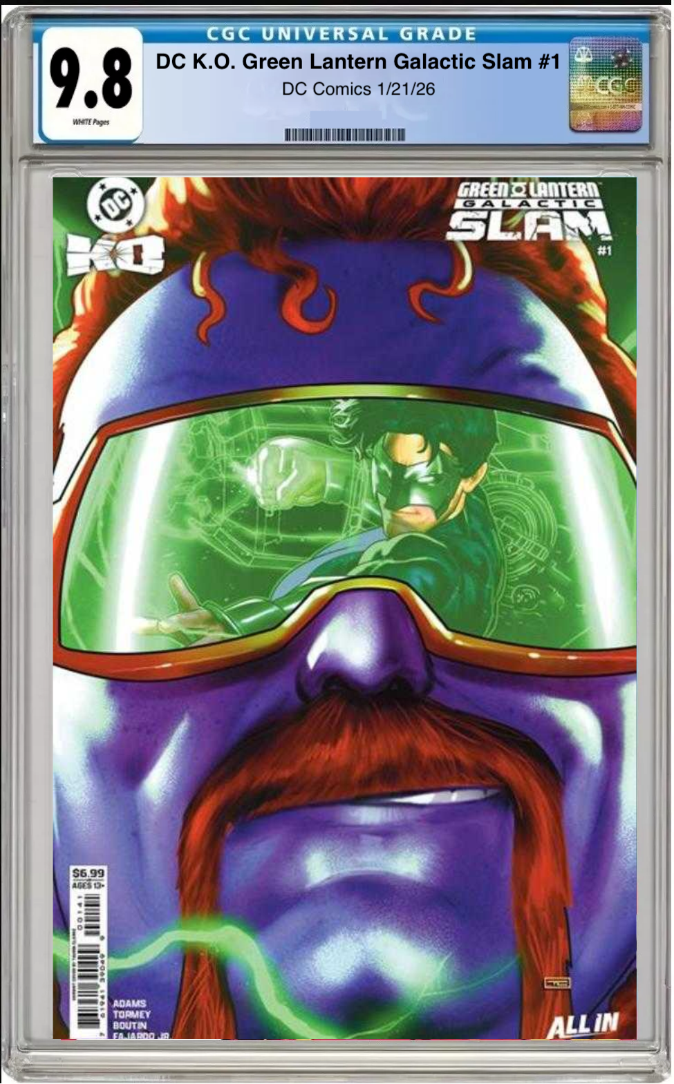 Comic book cover of DC K.O. Green Lantern: Galactic Slam #1 Cover D with CGC grading label.
