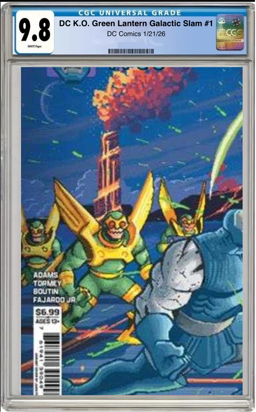 DC K.O. Green Lantern: Galactic Slam #1 CGC graded 9.8 Cover E Wraparound front– modern collectible with stunning artwork.