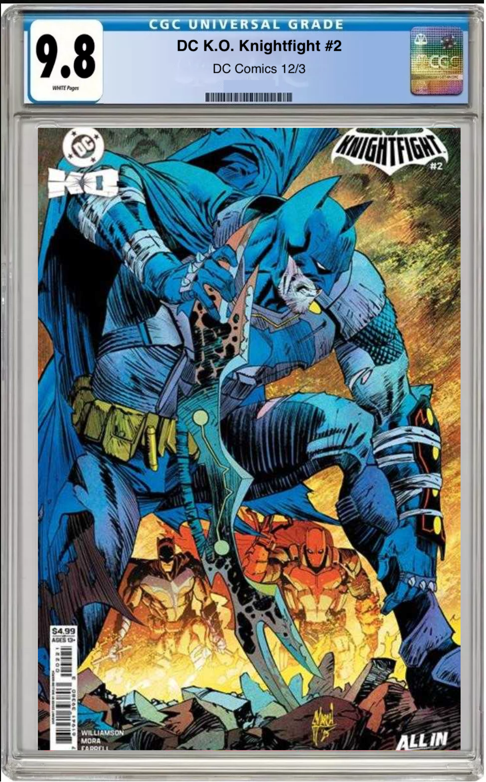 Comic book cover of DC K.O.: KnighFight #2 Cover B with CGC grading label.