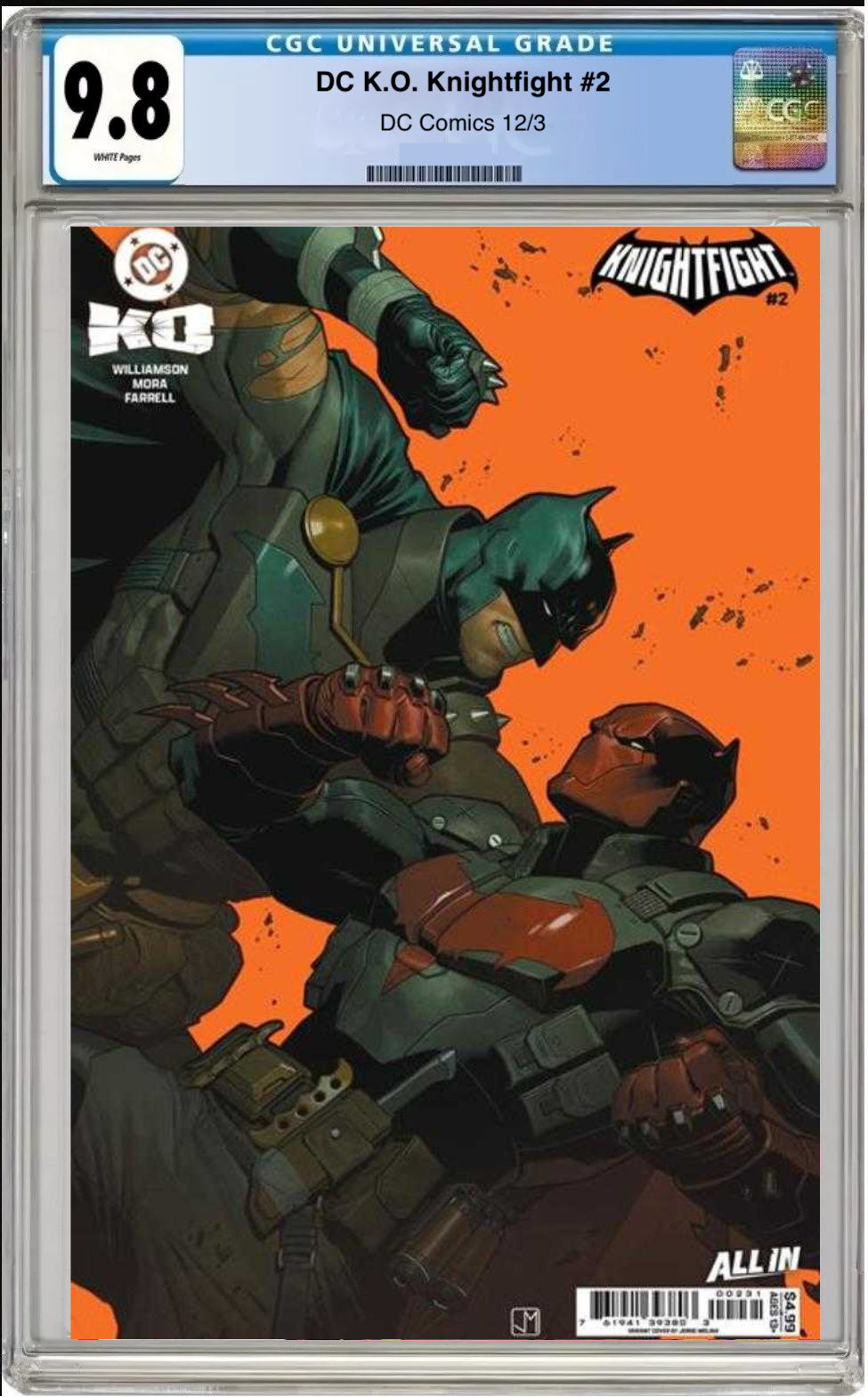 Comic book cover of DC K.O.: KnighFight #2 Cover C with CGC grading label.