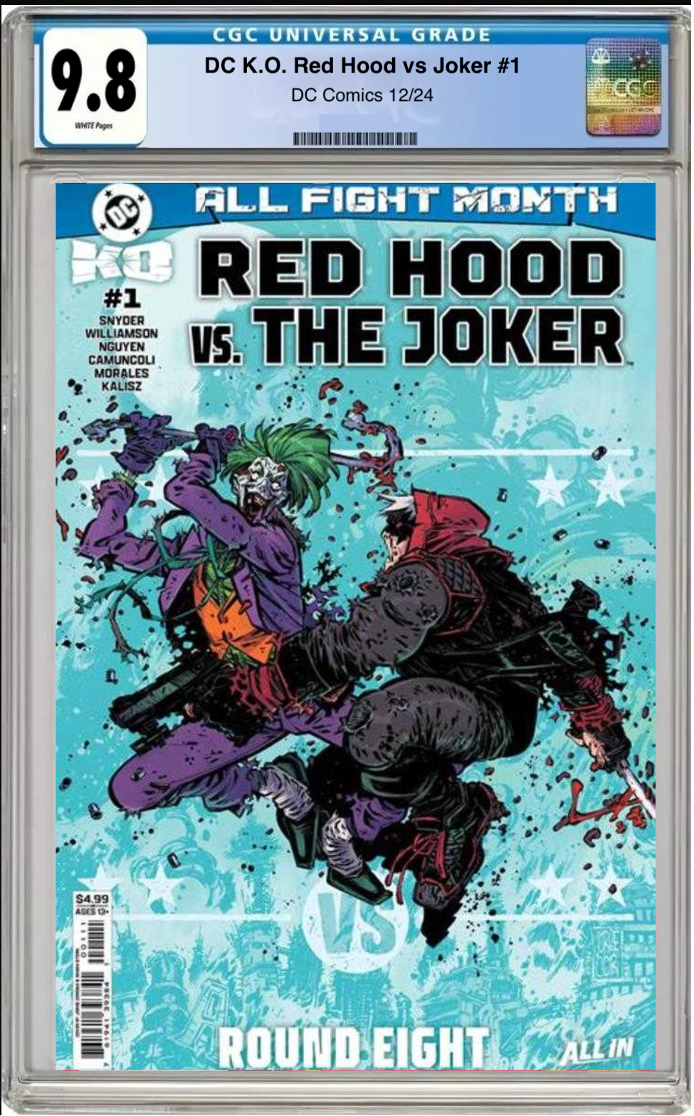 Comic book cover of DC K.O. Red Hood vs Joker #1 Cover A with CGC grading label.