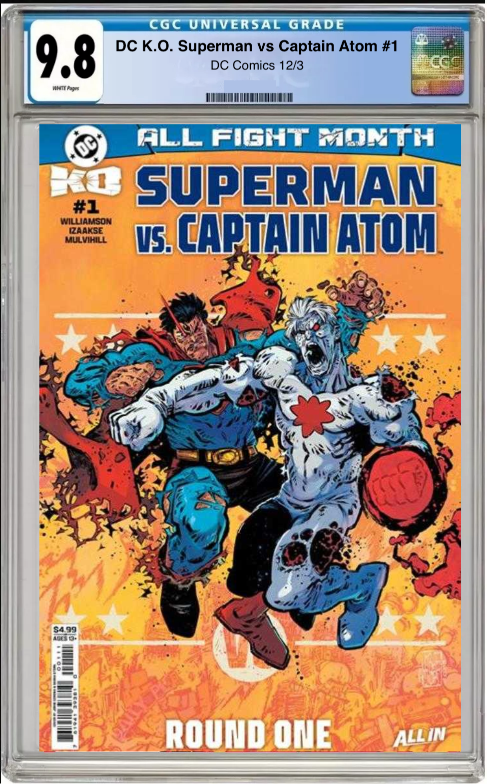 DC K.O.: Superman vs Captain Atom #1 CGC graded 9.8 Cover A – modern collectible with stunning artwork.