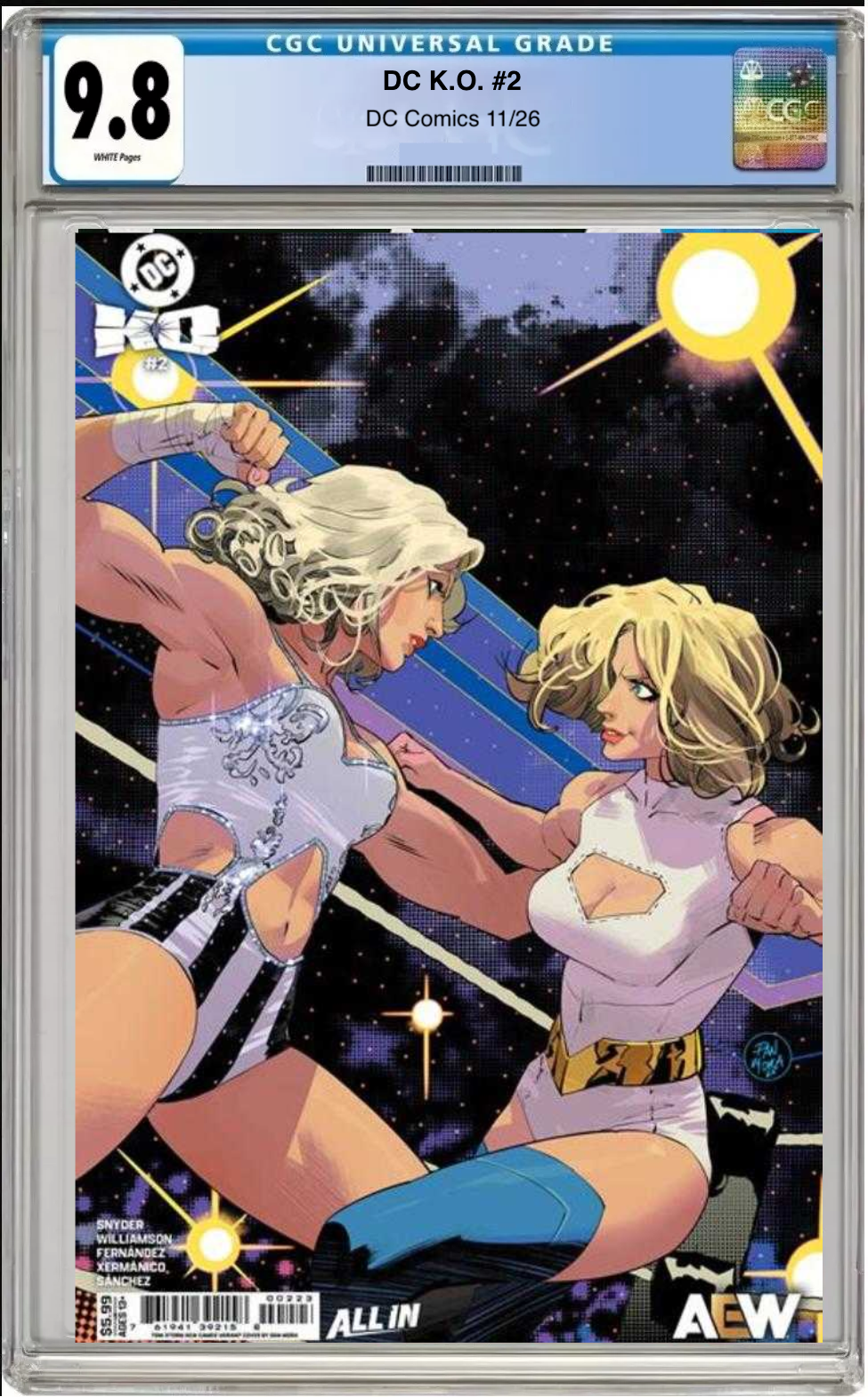 Comic book cover of DC K.O. #2 Cover I with CGC 9.8 grading label.