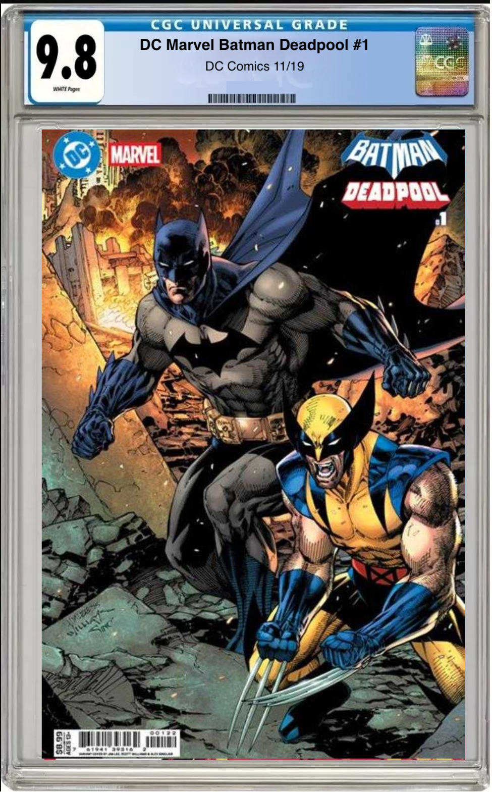 Comic book cover of DC/Marvel: Batman/Deadpool #1 Batman & Wolverine Cover with CGC grading label.